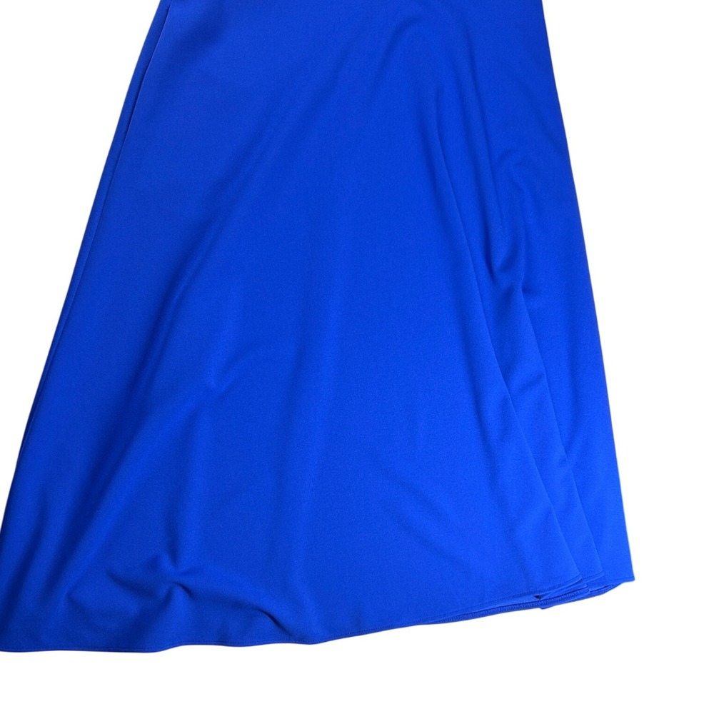 London Style Collection Cobalt Blue Bow Neck Short Sleeve Flare Dress Sz 10 NEW - Picture 8 of 13